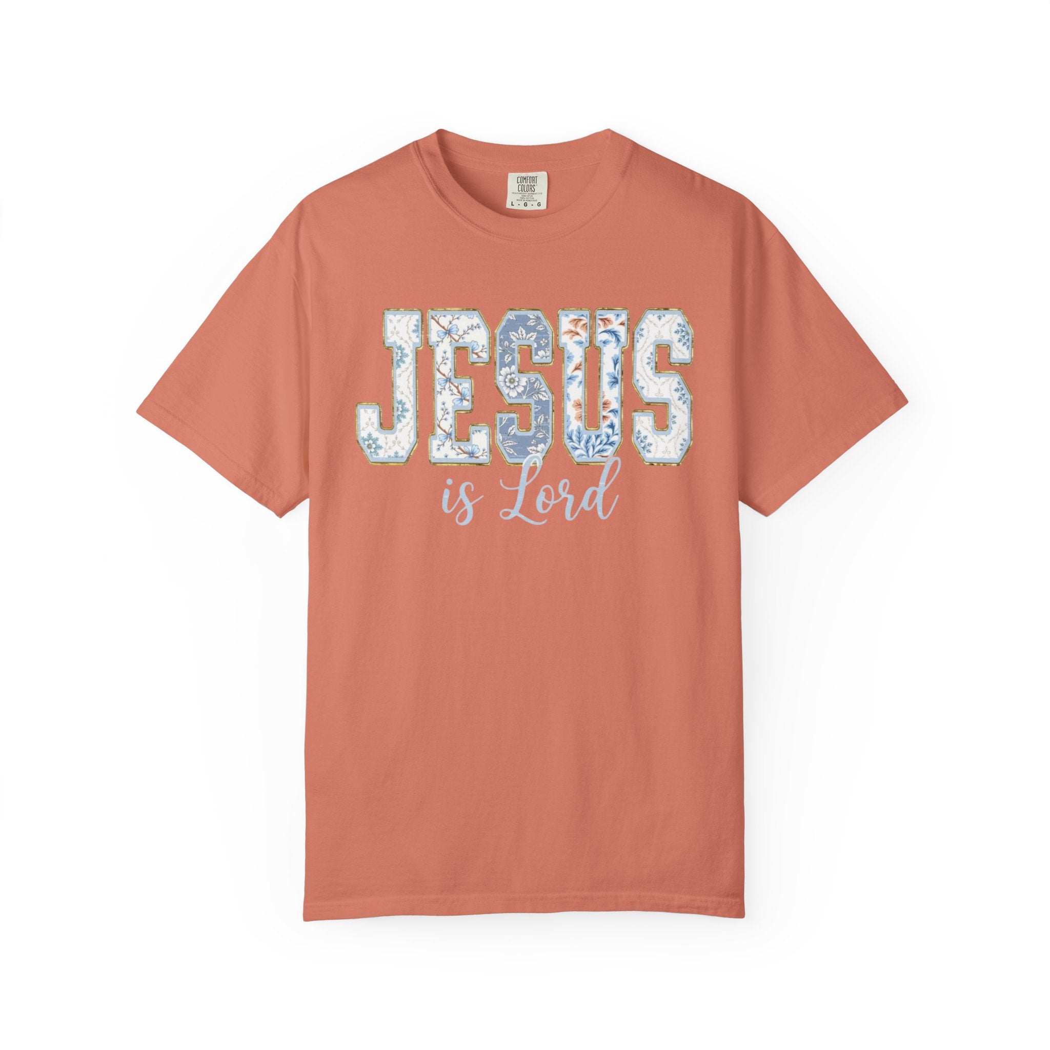 Jesus Is Lord Floral T-Shirt — Faith Christian Tee for Women