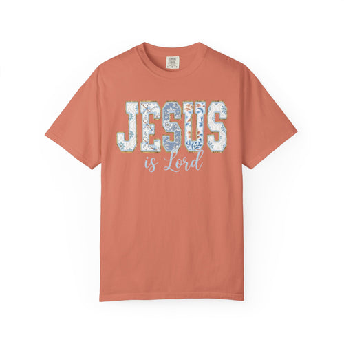 Jesus Is Lord Floral T-Shirt — Faith Christian Tee for Women