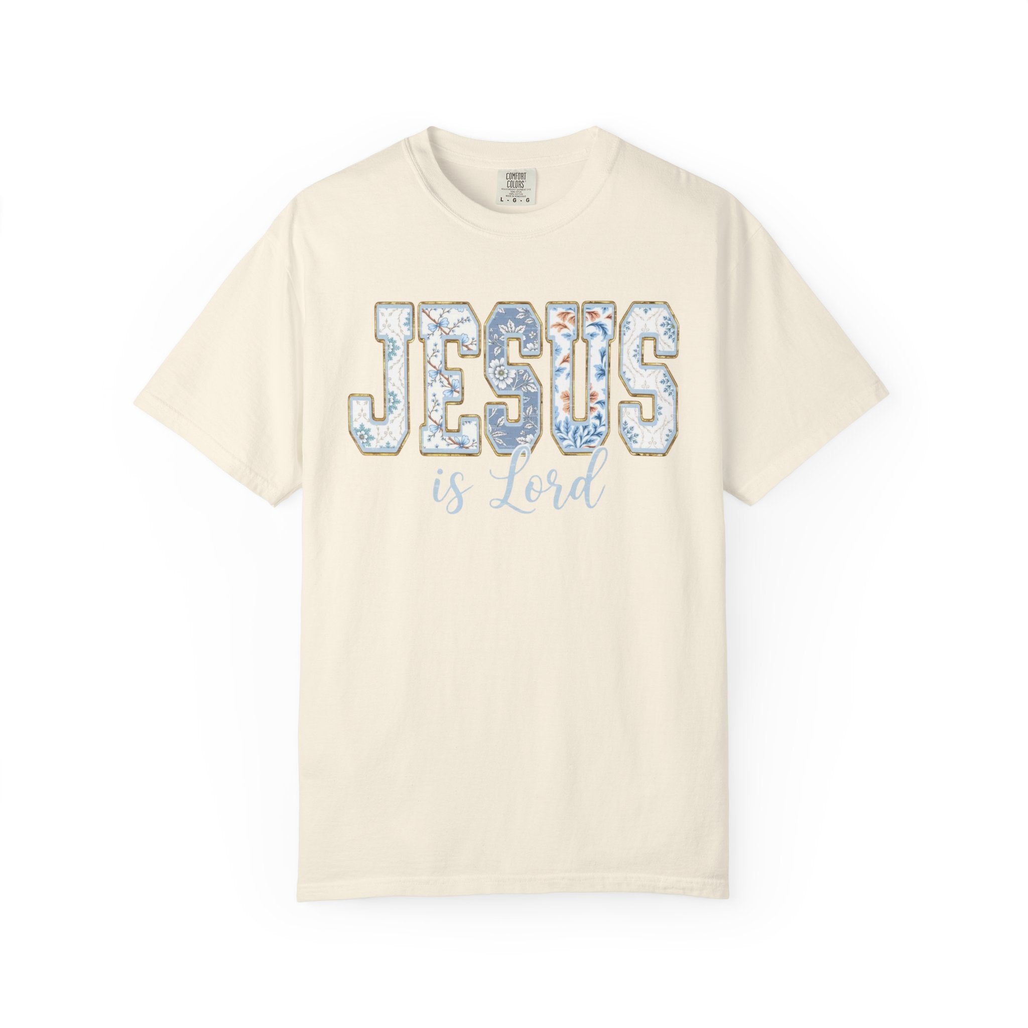 Jesus Is Lord Floral T-Shirt — Faith Christian Tee for Women