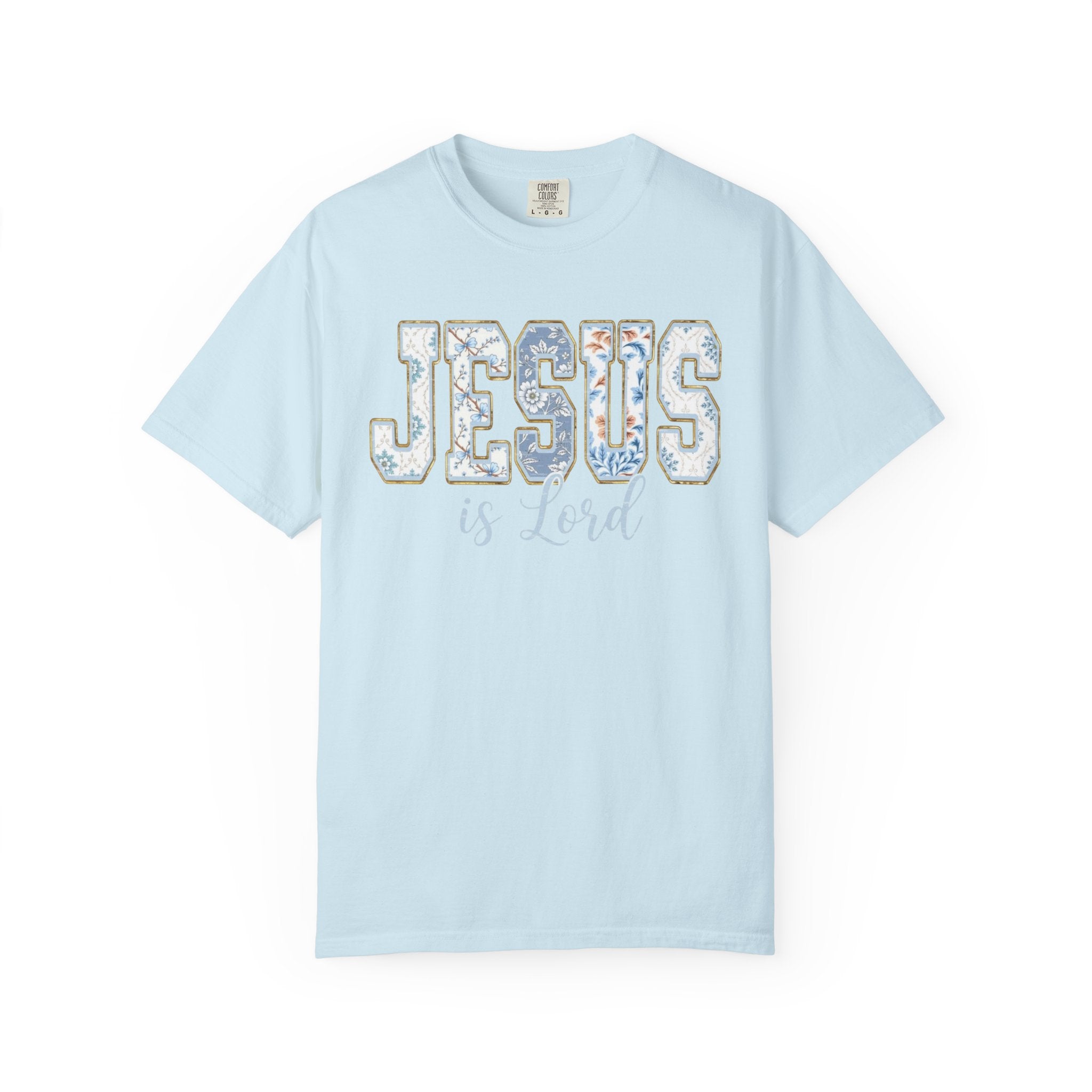 Jesus Is Lord Floral T-Shirt — Faith Christian Tee for Women