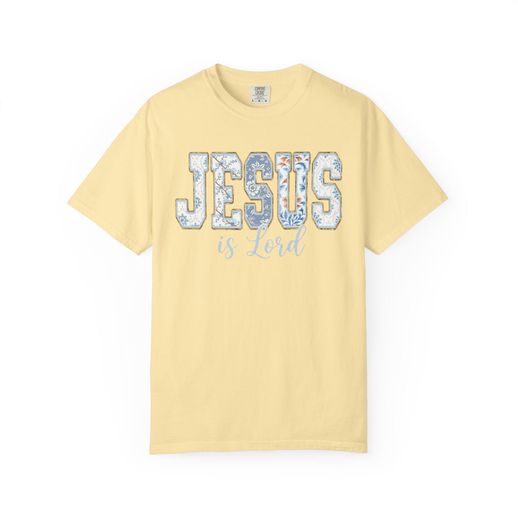 Jesus Is Lord Floral T-Shirt — Faith Christian Tee for Women