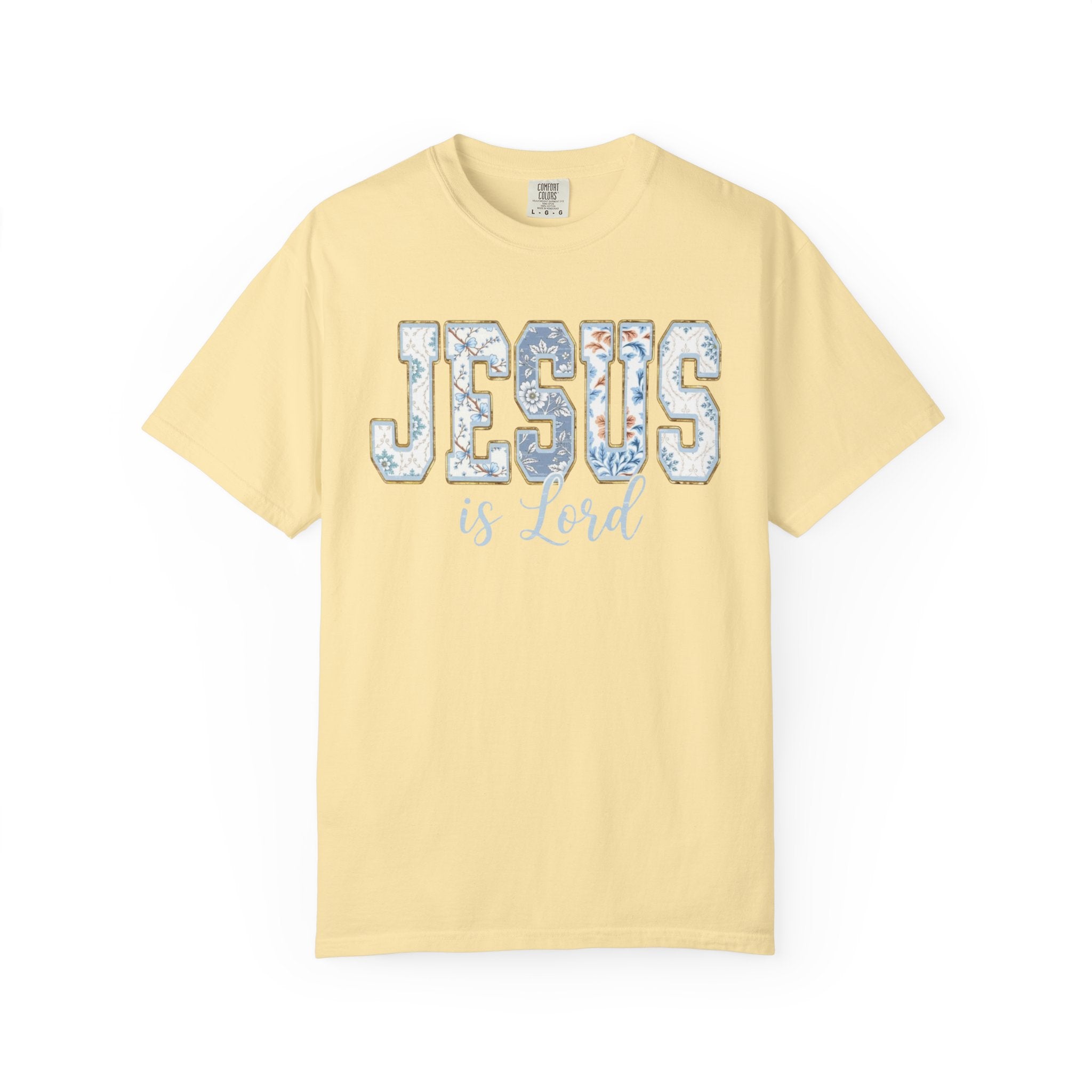 Jesus Is Lord Floral T-Shirt — Faith Christian Tee for Women